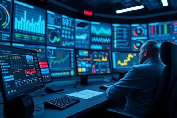 analytical mission plan, focus-driven, analyzing data charts, photorealistic, in a futuristic control room filled with digital interfaces, highly detailed, scrolling text and graphs, shot with a macro lens, blue, soft fluorescent lighting